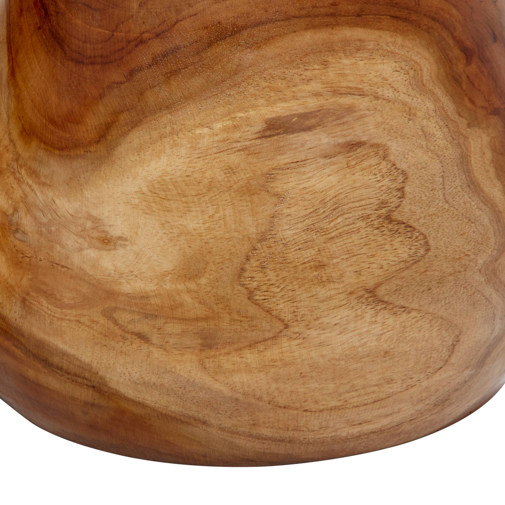 Set of 2" White Teak Wood Natural Decorative Bowls 9", 9"